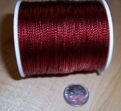 Thumbnail of Red Metallic Cord, about 1mm diameter, sold by the yard