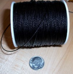 Thumbnail of Black Metallic Cord, about 1mm diameter, sold by the yard