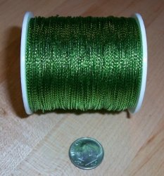 Thumbnail of Green Metallic Cord, about 1mm diameter, sold by the yard