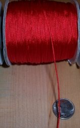 Thumbnail of Red, about .7mm, by the yard, perfect for kumihimo
