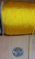 Thumbnail of Bright Yellow, about .7mm, by the yard, perfect for kumihimo