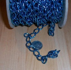 Thumbnail of Anodized Aluminum Chain, 1 foot, Teal Large Link