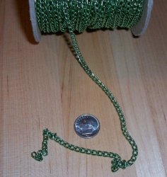 Thumbnail of Anodized Aluminum Chain, 1 ft, Light Green X-Small Link