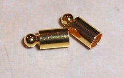 Thumbnail of 3mm Goldtone Caps, great for kumihimo & leather