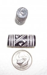 Thumbnail of Black & White Tube about 22mm, photo shows top and side views