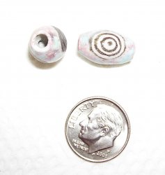 Thumbnail of Raku fired--Pale blue & pink background w/ spiral