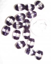 Thumbnail of Black & Clear Glass Ovals, about 7mm, 15 beads