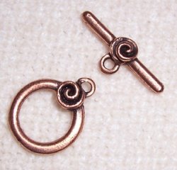 Thumbnail of Copper Plated Pewter Toggle w/ Swirl