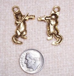 Thumbnail of Fiddle Playing Cat, Gold Plated Pewter, sold individually