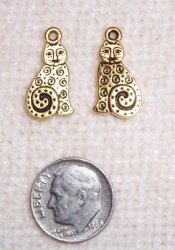 Thumbnail of Cat w/ spirals, gold plated