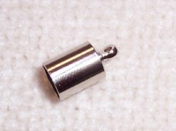 Thumbnail of 6mm silvertone kumihimo end cap, 1 pair