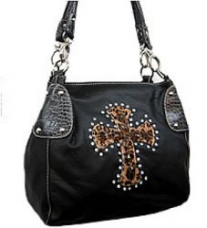 Thumbnail of Rhinestone & Cross Decor Handbag - Dark Brown