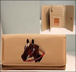 Thumbnail of Horse Head Embroidered Wallet - Tan