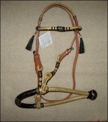Thumbnail of Light Oil Leather Headstall & Bosal Show Set