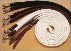 Thumbnail of Cotton Split Reins w/Leather Poppers - Brown