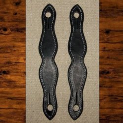 Thumbnail of Black Smooth Slobber Straps w/Stitching