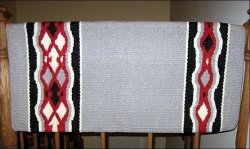 Thumbnail of Wool Saddle Blanket Gray-Black-Cream-Burgundy