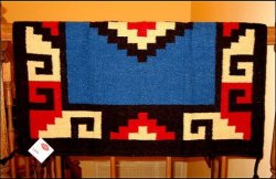 Thumbnail of Wool Saddle Blanket Blue-Red-Tan-Brown 