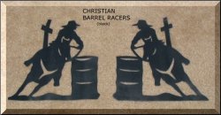 Thumbnail of Barrel Racer Horse Magnets Black w/CROSS
