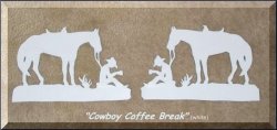 Thumbnail of White Quarter Horse Horse Cowboy Silhouette Magnets 