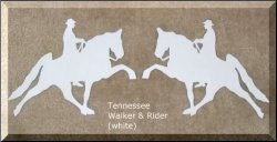 Thumbnail of White Walking Horse Magnets Silhouette w/Rider 