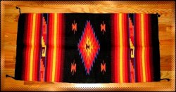 Thumbnail of Southwestern Decor Log Cabin Rug Black-Yellow-Orange