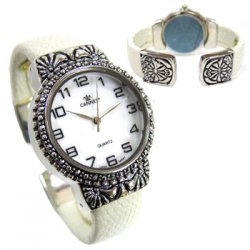 Thumbnail of CLEARANCE Western Style Snake Skin Bangle Watch - WHITE
