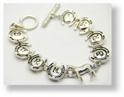 Thumbnail of Filigree Horse & Pink Stones Bracelet