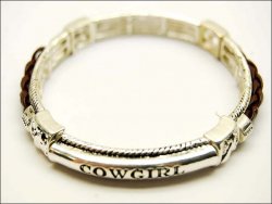 Thumbnail of Cowgirl Bracelet - Brown Braided Leather