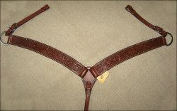 Thumbnail of Leather Breast Collar Floral & Silver Studs - Med Oil