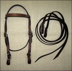 Thumbnail of Leather Bridle & Reins Set - Dark Oil