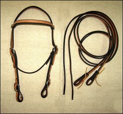 Thumbnail of Leather Bridle & Reins Set - Light Oil