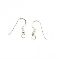 Thumbnail of SSEar01 - Sterling silver fish hook earring with wire twist & ball design