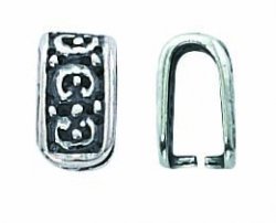Thumbnail of SSBail05 - Sterling silver small antiqued & decorated pinch bail