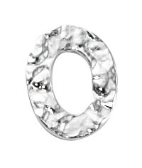Thumbnail of SSCLRing14x11 Sterling silver hammered oval closed ring - made in Italy