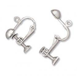 Thumbnail of SPEar04 - Silver plated clip-on earring w/ adjustable screw back
