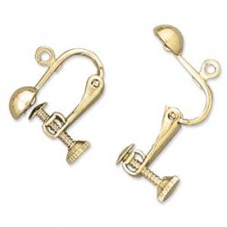 Thumbnail of GPEar06  - Gold plate clip-on earring w/adjustable screw back