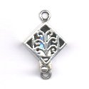 Thumbnail of SSBOX02 - Sterling silver pierced diamond box clasp - Bali style