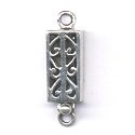 Thumbnail of SSBOX03 - Sterling silver pierced diamond box clasp - Bali style