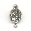 Thumbnail of SSBOX05 - Sterling silver oval box clasp w/swirl design - Bali style