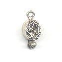 Thumbnail of SSBOX08 - Sterling silver oval box clasp w/swirl design - Bali style