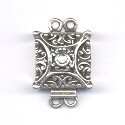 Thumbnail of SSBOX14 - Sterling silver square double strand box clasp - Bali style