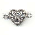 Thumbnail of SSBOX15 - Sterling silver heart box clasp - Bali style