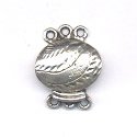 Thumbnail of SSBOX16 - Sterling silver oval triple strand box clasp - Bali style