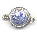 Thumbnail of SSBOX23 - Sterling silver round enameled box clasp - Bali style