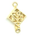 Thumbnail of VBOXCLASP02 Vermeil pierced diamond box clasp - Bali style