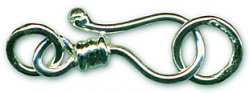 Thumbnail of SSHOOK11 - Bright sterling silver medium plain hook - Turkish