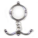 Thumbnail of SSTOG23- Sterling Silver med/lg toggle with bands on the ring - Bali style