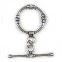 Thumbnail of SSTOG24- Sterling med/lg toggle with multiple bands on ring - Bali style