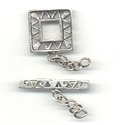 Thumbnail of SSTOG26- Sterling silver filigree square toggle w/ filigree bar - Bali style